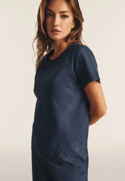 Freddy T-shirt regular in cotone con ricami Sangallo-Donna T-shirts