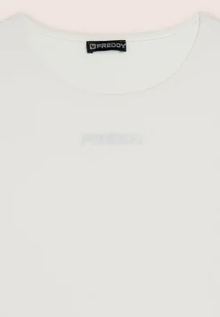 Freddy T-shirt regular in jersey leggero con stampa “MOV”-Donna Fitness|T-shirts