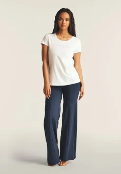 Freddy T-shirt scollo tondo con logo glitter-Donna Padel|Pilates