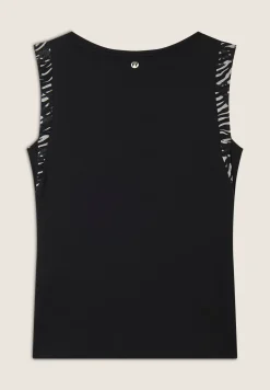 Freddy T-shirt senza maniche con dettagli dorati e animalier-Donna T-shirts