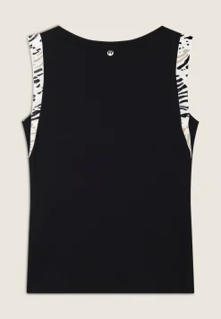Freddy T-shirt senza maniche con dettagli dorati e animalier-Donna T-shirts