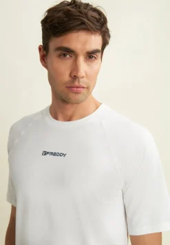 Freddy T-shirt slim con stampa lucida sul davanti-Uomo T-shirts E Polo
