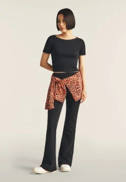 Freddy T-shirt slim fit a costine con apertura sulla schiena-Donna T-shirts