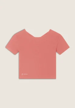 Freddy T-shirt slim fit a costine con apertura sulla schiena-Donna T-shirts