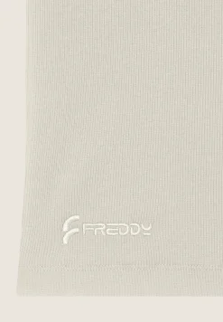 Freddy T-shirt slim fit a costine con apertura sulla schiena-Donna T-shirts