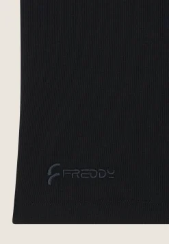 Freddy T-shirt slim fit a costine con apertura sulla schiena-Donna T-shirts