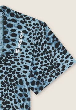 Freddy T-shirt slim fit cropped con stampa animalier-Donna T-shirts