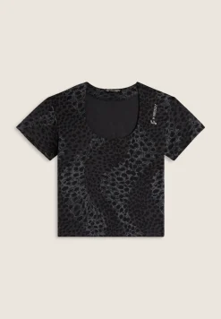 Freddy T-shirt slim fit cropped con stampa animalier-Donna T-shirts