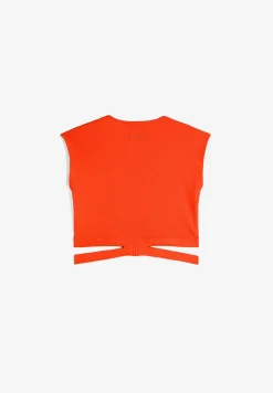 Freddy T-shirt slim fit in costina con gioco di incroci sul fondo-Donna Top E Canotte