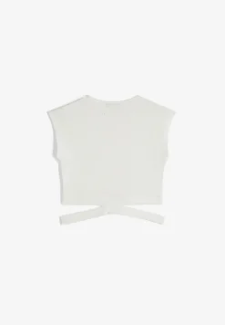Freddy T-shirt slim fit in costina con gioco di incroci sul fondo-Donna Top E Canotte