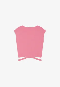 Freddy T-shirt slim fit in costina con gioco di incroci sul fondo-Donna Top E Canotte