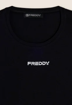 Freddy T-shirt slim fit in cotone elasticizzato con logo-Donna T-shirts