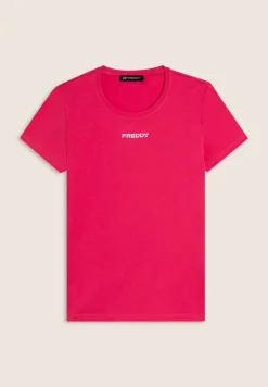 Freddy T-shirt slim fit in cotone elasticizzato con logo-Donna T-shirts