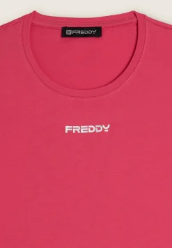 Freddy T-shirt slim fit in cotone elasticizzato con logo-Donna T-shirts