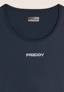 Freddy T-shirt slim fit in D.I.W.O.® con inserti laterali-Donna Padel|Pilates
