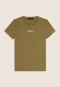 Freddy T-shirt slim fit in D.I.W.O.® traspirante con logo-Donna T-shirts