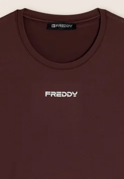 Freddy T-shirt slim fit in poliestere tecnico con logo-Donna T-shirts