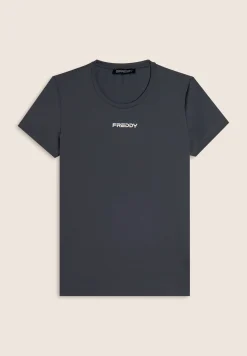 Freddy T-shirt slim fit in poliestere elasticizzato con logo-Donna Pilates|Fitness