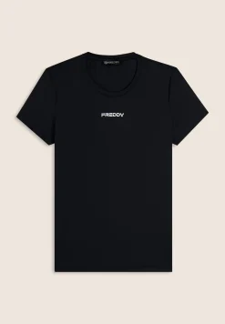 Freddy T-shirt slim fit in poliestere elasticizzato con logo-Donna Pilates|Fitness