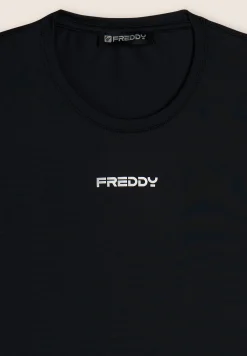 Freddy T-shirt slim fit in poliestere elasticizzato con logo-Donna Pilates|Fitness
