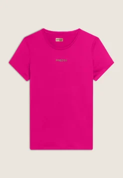 Freddy T-shirt sportiva in tessuto tecnico con logo bronzo-Donna Pilates|Fitness