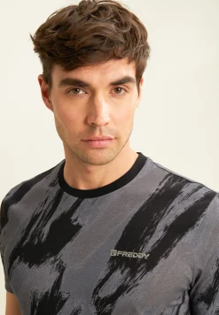 Freddy T-shirt stampata effetto pennellata in cotone-Uomo T-shirts E Polo