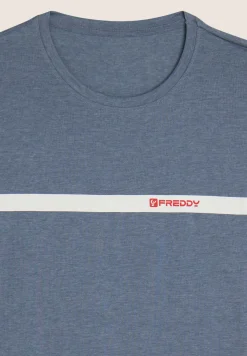 Freddy T-shirt Uomo con Banda a Contrasto e Logo-Uomo T-shirts E Polo
