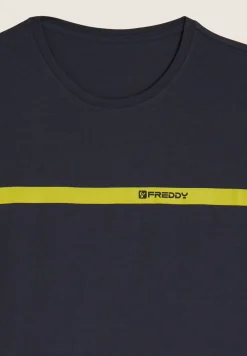 Freddy T-shirt Uomo con Banda a Contrasto e Logo-Uomo T-shirts E Polo