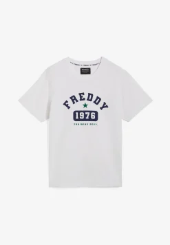 Freddy T-shirt uomo con stampa stile college in contrasto colore-Uomo T-shirts E Polo