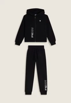 Freddy Tuta Bambina full zip con cappuccio e loghi- Tute Sportive