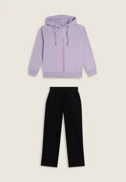 Freddy Tuta bicolore Bambina in french terry con cappuccio- Tute Sportive