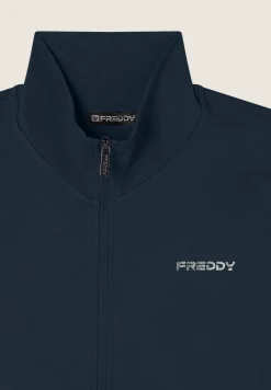 Freddy Tuta con zip e collo alto in tessuto interlock di cotone-Donna Pilates|Ginnastica
