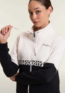 Freddy Tuta con zip e collo alto decorata da inserti animalier-Donna Ginnastica|Tute