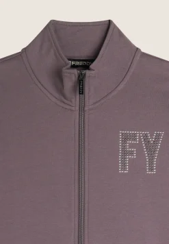 Freddy Tuta donna in felpa con zip e collo alto dettagli in perline-Donna Ginnastica|Tute