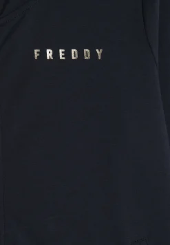 Freddy Tuta donna in jersey con collo alto e dettagli dorati-Donna Tute