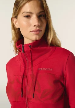 Freddy Tuta donna zip e collo alto in felpa con dettagli floreali-Donna Ginnastica|Tute