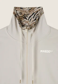 Freddy Tuta interlock con zip e collo alto interno fantasia-Donna Pilates|Ginnastica