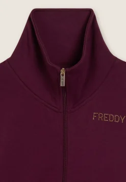 Freddy Tuta sportiva collo alto con scritta in strass-Donna Ginnastica|Tute