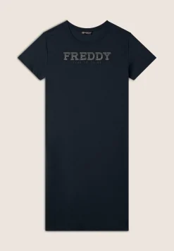 Freddy Vestito in jersey con perline dorate-Donna Pilates|Ginnastica