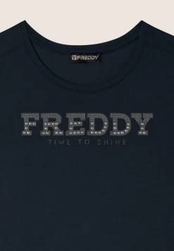 Freddy Vestito in jersey con perline dorate-Donna Pilates|Ginnastica