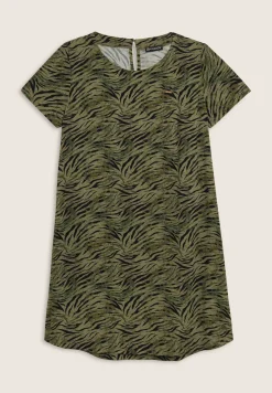 Freddy Vestito midi in viscosa animalier con maniche corte-Donna Abiti