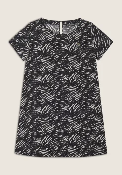 Freddy Vestito midi in viscosa animalier con maniche corte-Donna Abiti
